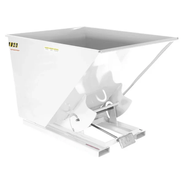 Steel Heavy Duty Self Dumping Hopper 2 Cubic Yard 6000 Lb. Capacity White