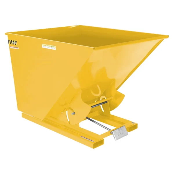 Steel Heavy Duty Self Dumping Hopper 2 Cubic Yard 6000 Lb. Capacity Yellow