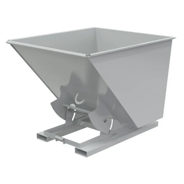 Steel Light Duty No Bump & Dump Hopper 2 Cubic Yard 2000 Lb. Capacity Machine Gray