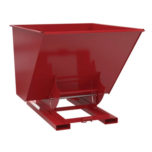 Steel Light Duty No Bump & Dump Hopper 2 Cubic Yard 2000 Lb. Capacity Soda Red
