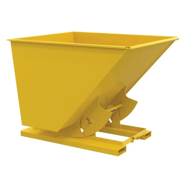 Steel Light Duty No Bump & Dump Hopper 2 Cubic Yard 2000 Lb. Capacity Yellow