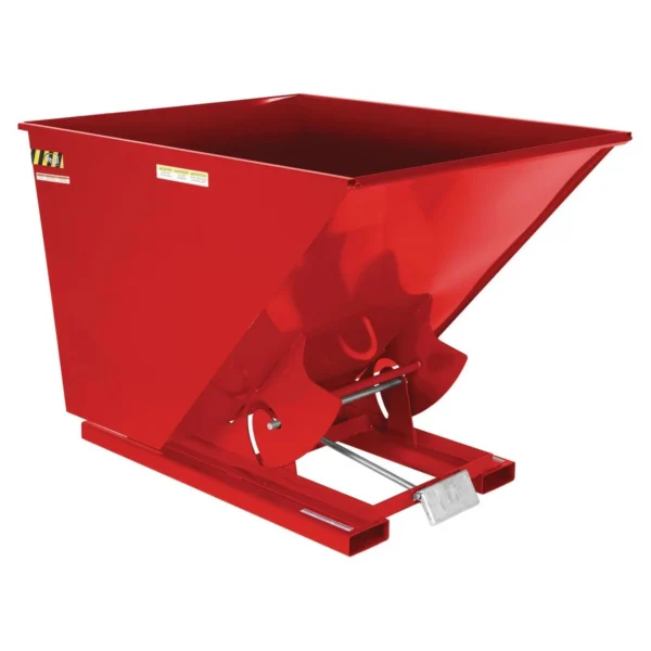 Steel Light Duty Self Dumping Hopper 2 Cubic Yard 2000 Lb. Capacity Soda Red