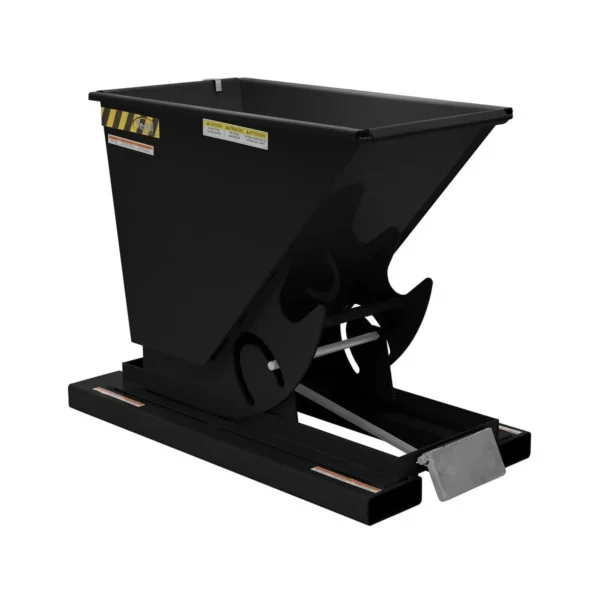 Steel Light Duty Self Dumping Hopper 1/4 Cubic Yard 2000 Lb. Capacity Semi Gloss Black