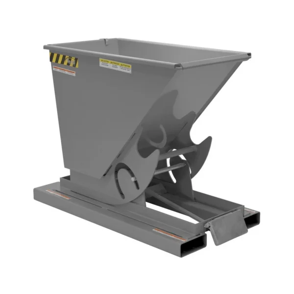 Steel Light Duty Self Dumping Hopper 1/4 Cubic Yard 2000 Lb. Capacity Battleship Gray