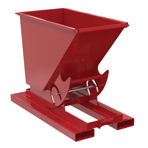 Steel Light Duty No Bump & Dump Hopper 1/4 Cubic Yard 2000 Lb. Capacity Soda Red