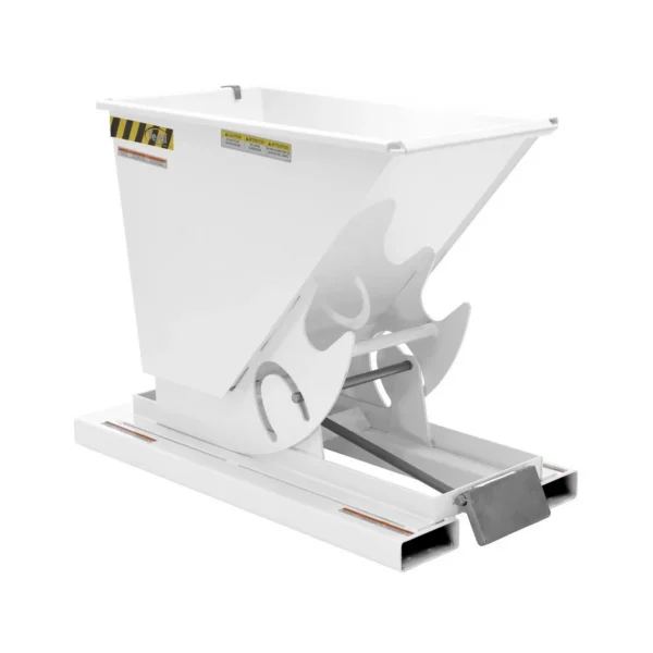Steel Light Duty Self Dumping Hopper 1/4 Cubic Yard 2000 Lb. Capacity White