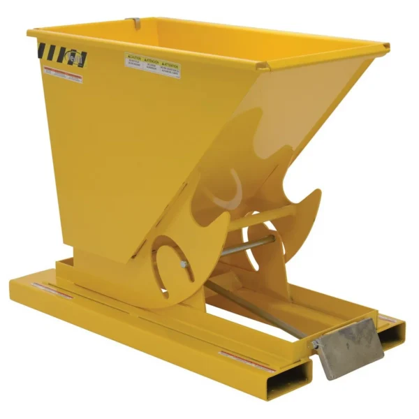 Steel Light Duty Self Dumping Hopper 1/4 Cubic Yard 2000 Lb. Capacity Yellow