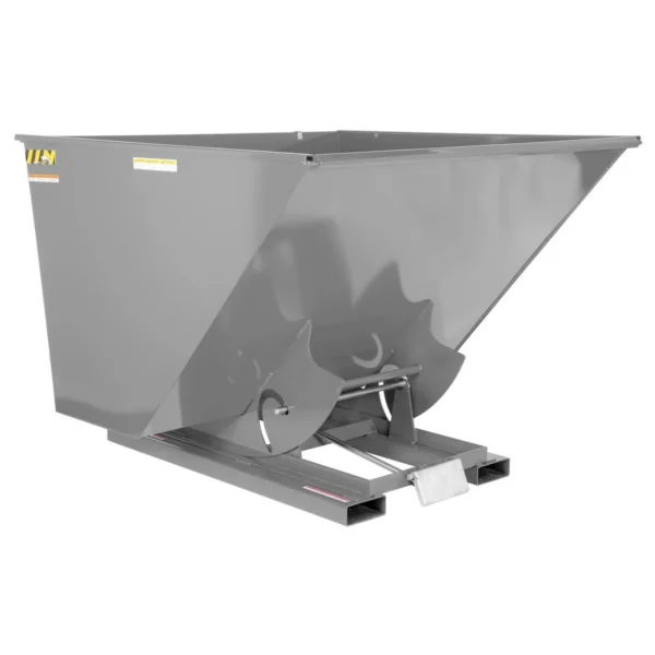 Steel Heavy Duty Self Dumping Hopper 2-1/2 Cubic Yard 6000 Lb. Capacity Machine Gray