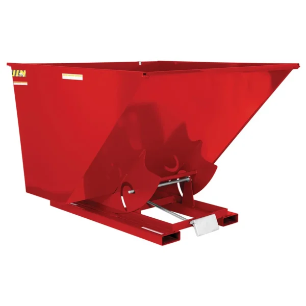 Steel Light Duty Self Dumping Hopper 2-1/2 Cubic Yard 2000 Lb. Capacity Soda Red