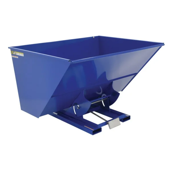 Steel Heavy Duty Self Dumping Hopper 3 Cubic Yard 6000 Lb. Capacity Blue