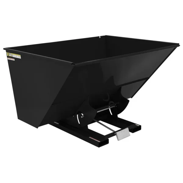 Steel Heavy Duty Self Dumping Hopper 3 Cubic Yard 6000 Lb. Capacity Semi Gloss Black