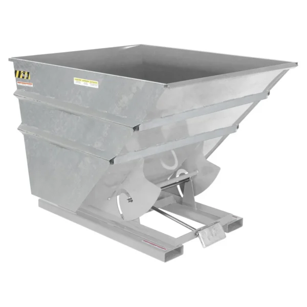 Steel Heavy Duty Self Dumping Hopper 3 Cubic Yard 6000 Lb. Capacity Galvanized