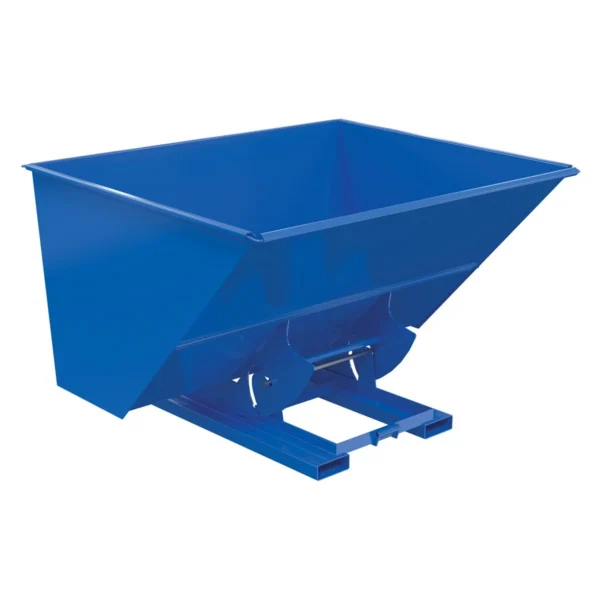 Steel Heavy Duty No Bump & Dump Hopper 3 Cubic Yard 6000 Lb. Capacity Blue