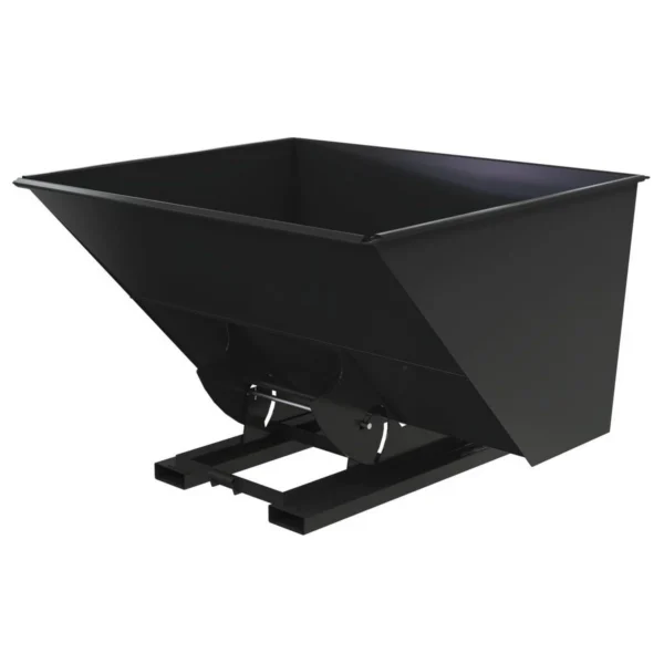Steel Heavy Duty No Bump & Dump Hopper 3 Cubic Yard 6000 Lb. Capacity Semi Gloss Black