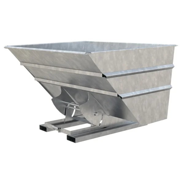Steel Heavy Duty No Bump & Dump Hopper 3 Cubic Yard 6000 Lb. Capacity Galvanized