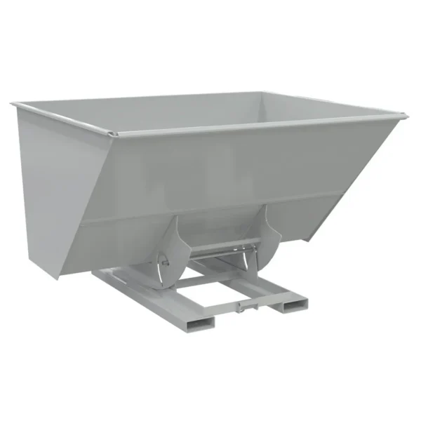 Steel Heavy Duty No Bump & Dump Hopper 3 Cubic Yard 6000 Lb. Capacity Machine Gray