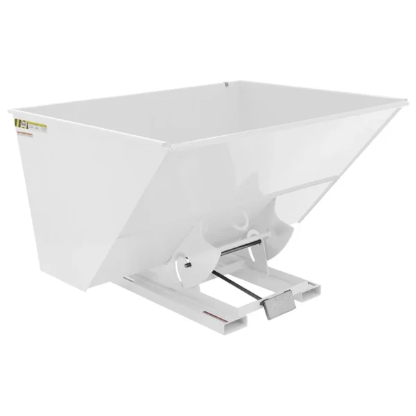 Steel Heavy Duty Self Dumping Hopper 3 Cubic Yard 6000 Lb. Capacity White