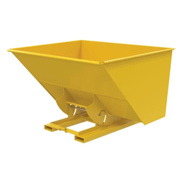 Steel Light Duty No Bump & Dump Hopper 3 Cubic Yard 2000 Lb. Capacity Yellow