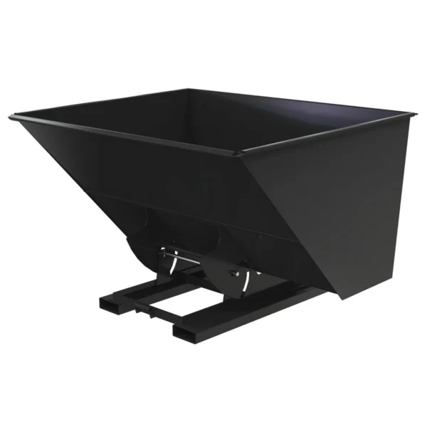 Steel Medium Duty No Bump & Dump Hopper 3 Cubic Yard 4000 Lb. Capacity Semi Gloss Black
