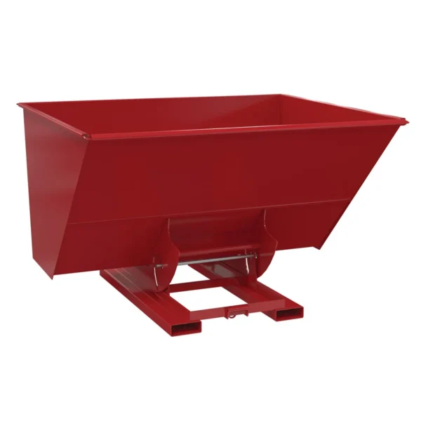 Steel Medium Duty No Bump & Dump Hopper 3 Cubic Yard 4000 Lb. Capacity Soda Red