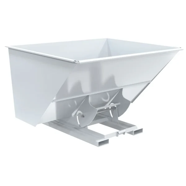 Steel Medium Duty No Bump & Dump Hopper 3 Cubic Yard 4000 Lb. Capacity White