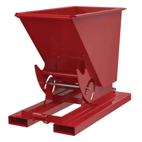 Steel Light Duty No Bump & Dump Hopper 1/3 Cubic Yard 2000 Lb. Capacity Soda Red
