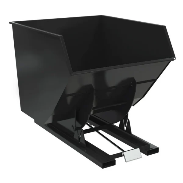 Steel Heavy Duty Self Dumping Hopper 3-1/2 Cubic Yard 6000 Lb. Capacity Semi Gloss Black