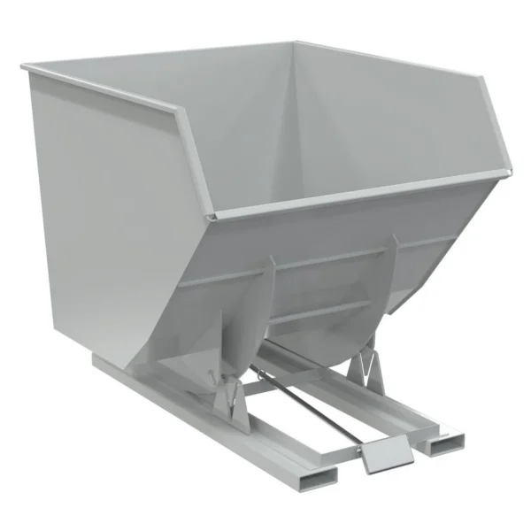 Steel Heavy Duty Self Dumping Hopper 3-1/2 Cubic Yard 6000 Lb. Capacity Machine Gray
