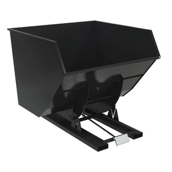Steel Heavy Duty Self Dumping Hopper 4 Cubic Yard 6000 Lb. Capacity Semi Gloss Black