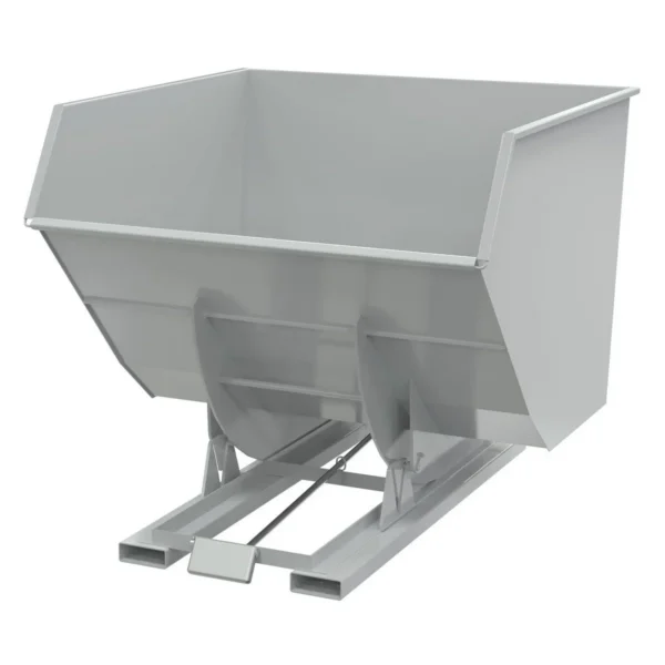 Steel Heavy Duty Self Dumping Hopper 4 Cubic Yard 6000 Lb. Capacity Machine Gray