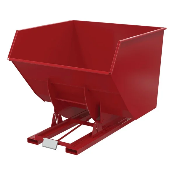 Steel Heavy Duty Self Dumping Hopper 4 Cubic Yard 6000 Lb. Capacity Red