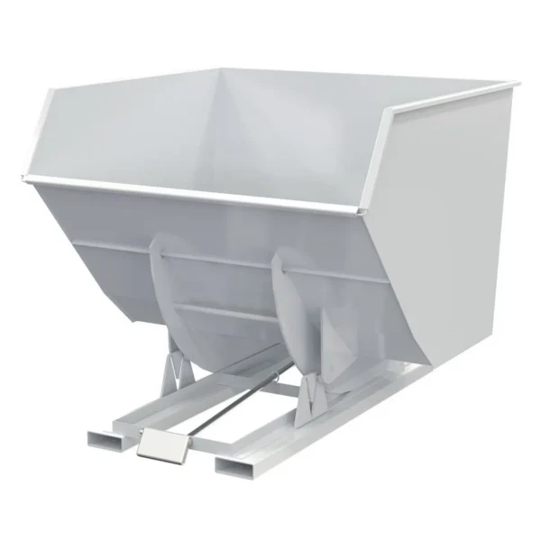 Steel Heavy Duty Self Dumping Hopper 4 Cubic Yard 6000 Lb. Capacity White