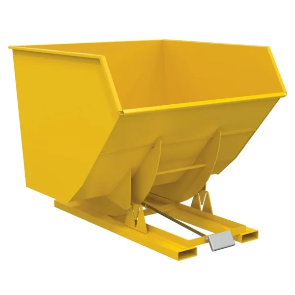 Steel Heavy Duty Self Dumping Hopper 4 Cubic Yard 6000 Lb. Capacity Yellow