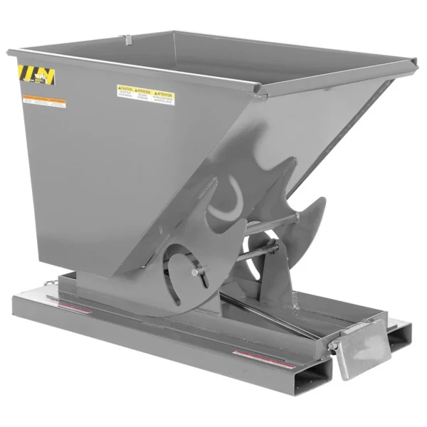 Steel Heavy Duty Self Dumping Hopper 1/2 Cubic Yard 6000 Lb. Capacity Machine Gray