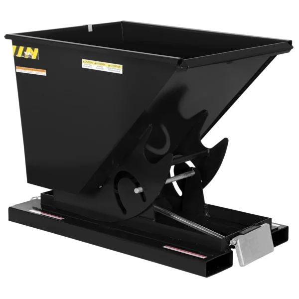 Steel Light Duty Self Dumping Hopper 1/2 Cubic Yard 2000 Lb. Capacity Semi Gloss Black