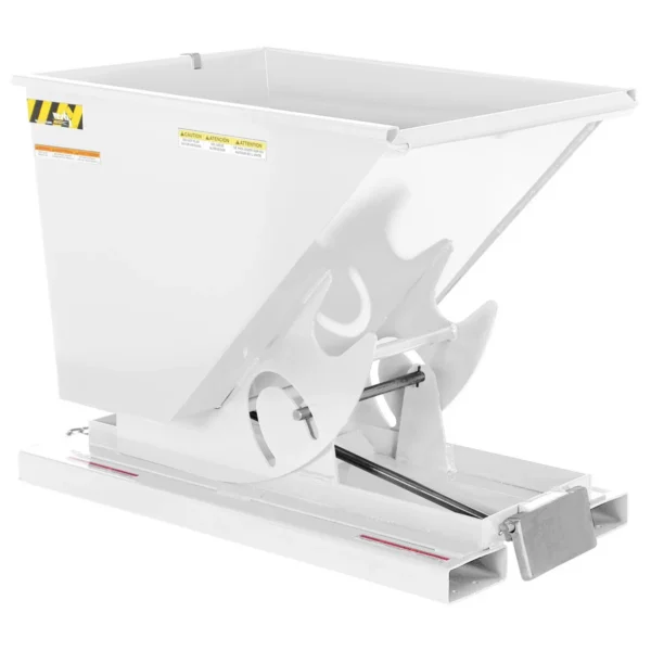 Steel Light Duty Self Dumping Hopper 1/2 Cubic Yard 2000 Lb. Capacity White