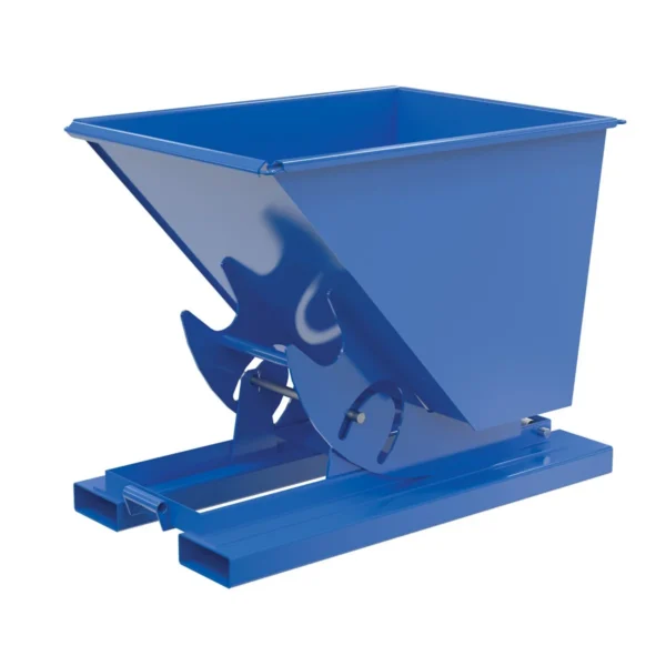 Steel Medium Duty No Bump & Dump Hopper 1/2 Cubic Yard 4000 Lb. Capacity Blue