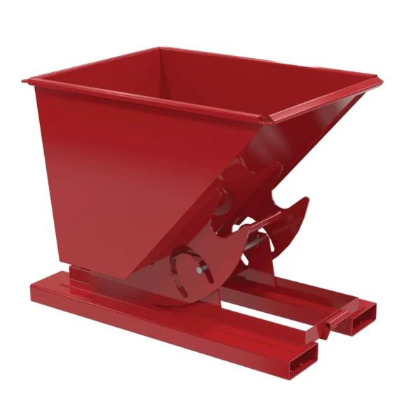 Steel Medium Duty No Bump & Dump Hopper 1/2 Cubic Yard 4000 Lb. Capacity Soda Red