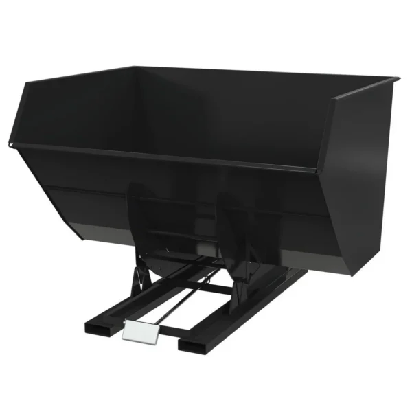 Steel Heavy Duty Self Dumping Hopper 5 Cubic Yard 6000 Lb. Capacity Semi Gloss Black