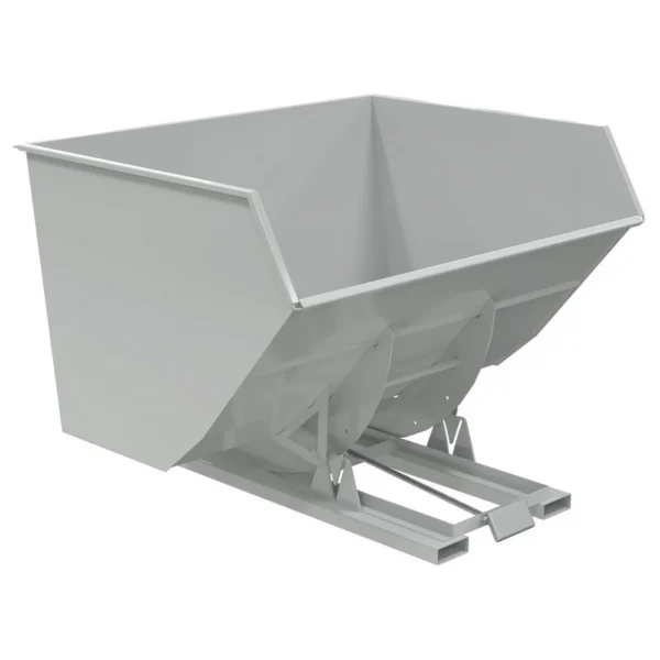 Steel Heavy Duty Self Dumping Hopper 5 Cubic Yard 6000 Lb. Capacity Machine Gray