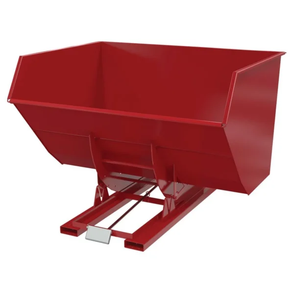 Steel Heavy Duty Self Dumping Hopper 5 Cubic Yard 6000 Lb. Capacity Red