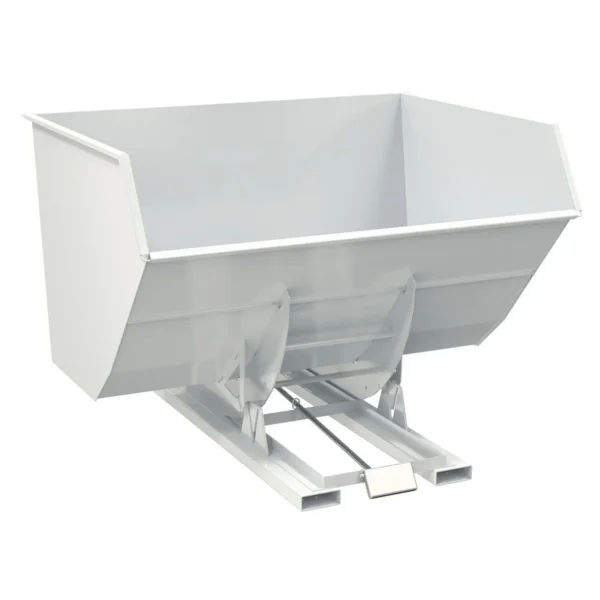 Steel Heavy Duty Self Dumping Hopper 5 Cubic Yard 6000 Lb. Capacity White