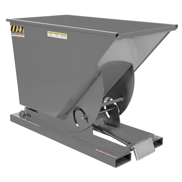 Steel Heavy Duty Self Dumping Hopper 3/4 Cubic Yard 6000 Lb. Capacity Machine Gray