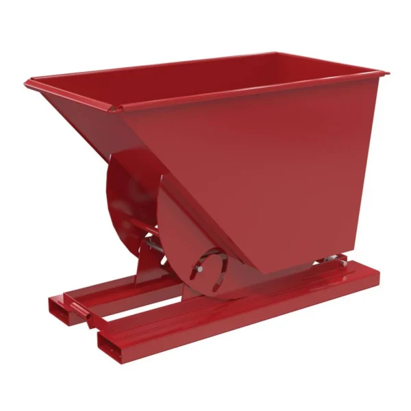 Steel Heavy Duty No Bump & Dump Hopper 3/4 Cubic Yard 6000 Lb. Capacity Soda Red