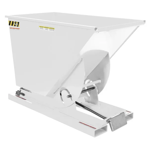 Steel Heavy Duty Self Dumping Hopper 3/4 Cubic Yard 6000 Lb. Capacity White