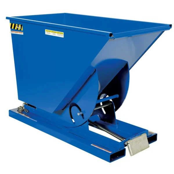 Steel Light Duty Self Dumping Hopper 3/4 Cubic Yard 2000 Lb. Capacity Blue