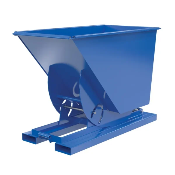 Steel Medium Duty No Bump & Dump Hopper 3/4 Cubic Yard 4000 Lb. Capacity Blue