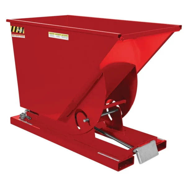 Steel Medium Duty Self Dumping Hopper 3/4 Cubic Yard 4000 Lb. Capacity Soda Red