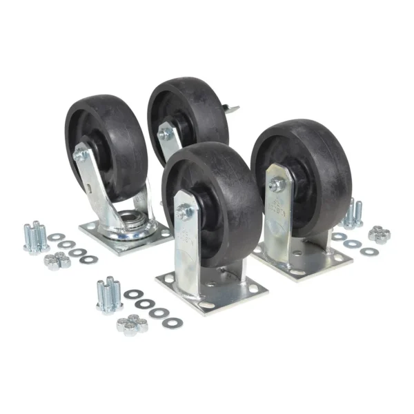 Glass-Filled Nylon Caster Kit 6 in x 2 in 5000 lb Capacity Black