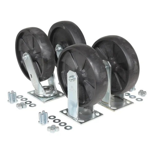 Glass-Filled Nylon Caster Kit 8 in x 2 in 4800 lb Capacity Black